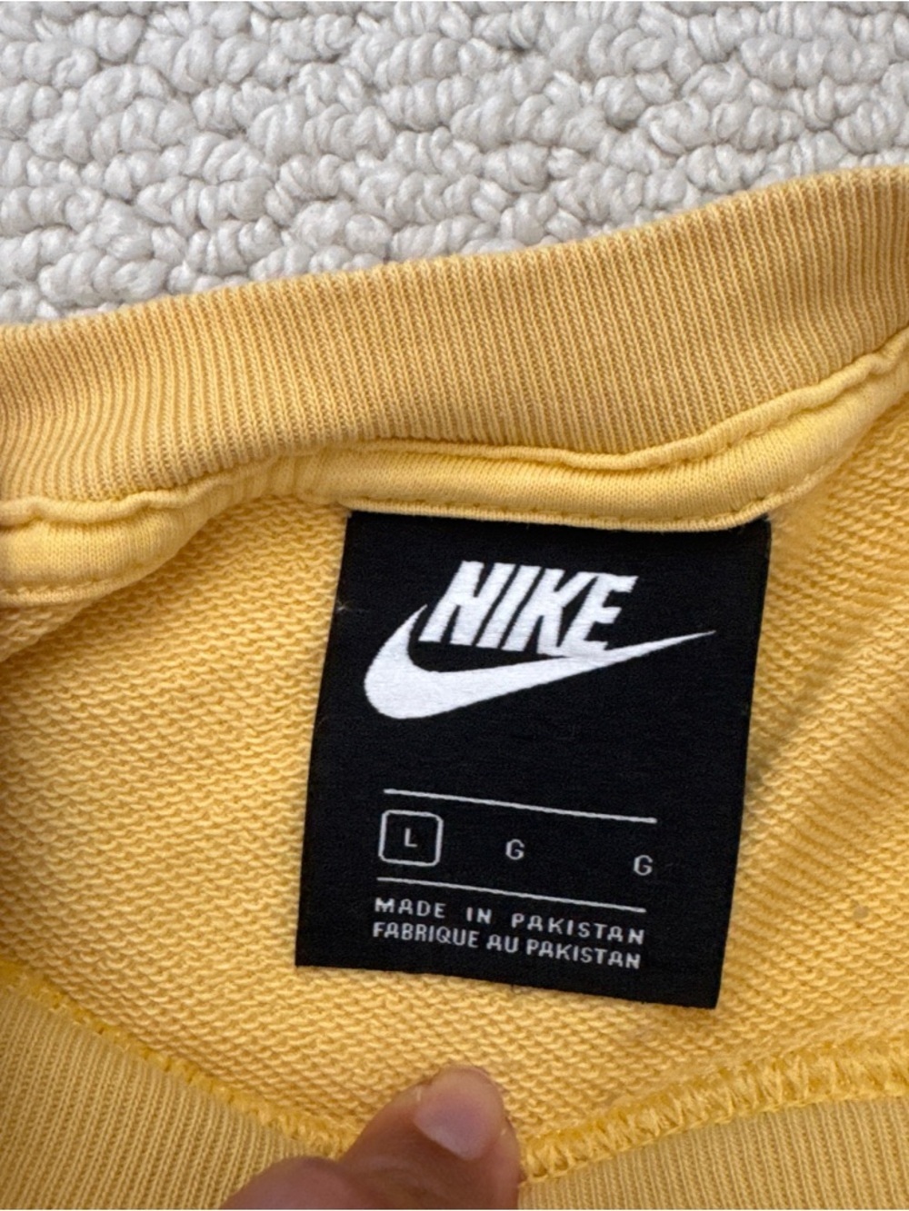Nike Yellow Crewneck Sweatshirt with Black Logo Tag - Picture 5 of 7